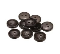 QUARKZMAN 10 Stück Knöpfe 15mm Holzknöpfe 2 Loch Buttons, Bastelknöpfe Vintage Rund Nähknöpfe Ersatzknöpfe für DIY Dekoration Mäntel Kleidung Strickjacke, Dunkelbraun