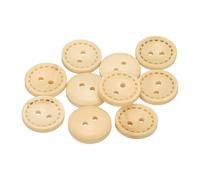 QUARKZMAN 10 Stück Knöpfe 18mm Holzknöpfe 2 Loch Buttons, Bastelknöpfe Rund Nähknöpfe Schüsseltyp Gepunktete Linie Ersatzknöpfe für Dekoration Mäntel Kleidung Strickjacke, Naturholz