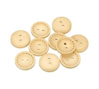 QUARKZMAN 10 Stück Knöpfe 20mm Holzknöpfe 2 Loch Buttons, Bastelknöpfe Rund Nähknöpfe Schüsseltyp Gepunktete Linie Ersatzknöpfe für Dekoration Mäntel Kleidung Strickjacke, Naturholz