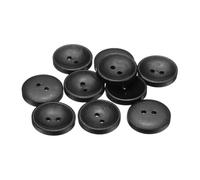 QUARKZMAN 10 Stück Knöpfe 20mm Holzknöpfe 2 Loch Buttons, Bastelknöpfe Vintage Rund Nähknöpfe Ersatzknöpfe für DIY Dekoration Mäntel Kleidung Strickjacke, Schwarz