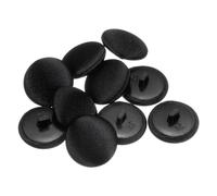 QUARKZMAN 10 Stück Knöpfe 20mm Stoffbezogene Knöpfe Schwarz | Nähknöpfe mit Stoff bezogen Runder Kunststoffschaft Ösen Vintage für Anzüge Kleider Blusen Mantel Jacke Blazer Basteln