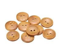 QUARKZMAN 10 Stück Knöpfe 23mm Holzknöpfe 2 Loch Buttons, Bastelknöpfe Rund Nähknöpfe Schüsseltyp Gepunktete Linie Ersatzknöpfe für Dekoration Mäntel Kleidung Strickjacke, Orange