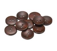 QUARKZMAN 10 Stück Knöpfe 23mm Holzknöpfe 2 Loch Buttons, Bastelknöpfe Vintage Rund Nähknöpfe Ersatzknöpfe für DIY Dekoration Mäntel Kleidung Strickjacke, Medium Brown