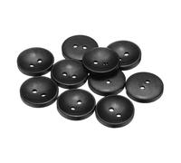 QUARKZMAN 10 Stück Knöpfe 23mm Holzknöpfe 2 Loch Buttons, Bastelknöpfe Vintage Rund Nähknöpfe Ersatzknöpfe für DIY Dekoration Mäntel Kleidung Strickjacke, Schwarz