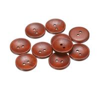 QUARKZMAN 10 Stück Knöpfe 23mm Holzknöpfe 2 Loch Buttons, Bastelknöpfe Vintage Rund Nähknöpfe Ersatzknöpfe für DIY Dekoration Mäntel Kleidung Strickjacke, Caramel
