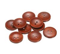 QUARKZMAN 10 Stück Knöpfe 25mm Holzknöpfe 2 Loch Buttons, Bastelknöpfe Vintage Rund Nähknöpfe Ersatzknöpfe für DIY Dekoration Mäntel Kleidung Strickjacke, Caramel
