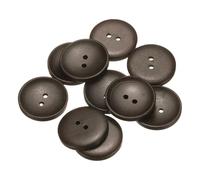 QUARKZMAN 10 Stück Knöpfe 28mm Holzknöpfe 2 Loch Buttons, Bastelknöpfe Vintage Rund Nähknöpfe Ersatzknöpfe für DIY Dekoration Mäntel Kleidung Strickjacke, Dunkelbraun