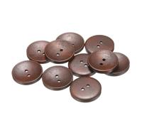 QUARKZMAN 10 Stück Knöpfe 28mm Holzknöpfe 2 Loch Buttons, Bastelknöpfe Vintage Rund Nähknöpfe Ersatzknöpfe für DIY Dekoration Mäntel Kleidung Strickjacke, Medium Brown
