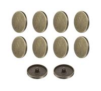 QUARKZMAN 10 Stück Knöpfe 28mm Metall Flache Buttons zum Annähen Runde Bastelknöpfe für Bekleidung Hosen Mantel Jacken Blazer Hemd Anzüge Dekorieren Handwerk Selber Machen, Bronze