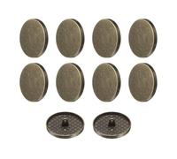 QUARKZMAN 10 Stück Knöpfe 30mm Metall Flache Buttons zum Annähen Runde Bastelknöpfe für Bekleidung Hosen Mantel Jacken Blazer Hemd Anzüge Dekorieren Handwerk Selber Machen, Bronze