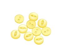 QUARKZMAN 10 Stück Knöpfe 9 mm Harzknöpfe 2 Löcher Rund Bastelknöpfe Kinderknöpfe Klein Babyknöpfe Nähen Mini Buttons zum Annähen T-Shirt Kleidung Scrapbooking Dekorieren, Gelb