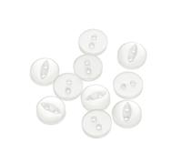 QUARKZMAN 10 Stück Knöpfe 9 mm Harzknöpfe 2 Löcher Rund Bastelknöpfe Kinderknöpfe Klein Babyknöpfe Nähen Mini Buttons zum Annähen T-Shirt Kleidung Scrapbooking Dekorieren, Weiß