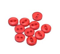QUARKZMAN 10 Stück Knöpfe 9 mm Harzknöpfe 2 Löcher Rund Bastelknöpfe Kinderknöpfe Klein Babyknöpfe Nähen Mini Buttons zum Annähen T-Shirt Kleidung Scrapbooking Dekorieren, Rot