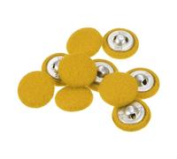 QUARKZMAN 10 Stück Knöpfe Gelb mit Stoffüberzug 15mm Antik Stoffknöpfe Bezogen Nähknöpfe Runde Bastelknöpfe Metallschaft Perlenknöpfe für Mantel Strickjacke Anzüge Kleider Blusen Bastel