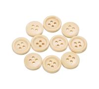 QUARKZMAN 10 Stück Knöpfe Holz 12,5 mm Runde Holzknöpfe, 4 Löcher Vintage Hölzerne Nähknöpfe zum Annähen Basteln Dekorationen DIY Handwerk Gestalten Kleidung Stricken, Naturholz