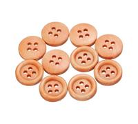 QUARKZMAN 10 Stück Knöpfe Holz 12,5 mm Runde Holzknöpfe, 4 Löcher Vintage Hölzerne Nähknöpfe zum Annähen Basteln Dekorationen DIY Handwerk Gestalten Kleidung Stricken, Hellbraun