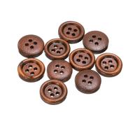 QUARKZMAN 10 Stück Knöpfe Holz 12,5 mm Runde Holzknöpfe, 4 Löcher Vintage Hölzerne Nähknöpfe zum Annähen Basteln Dekorationen DIY Handwerk Gestalten Kleidung Stricken, Kaffee
