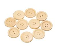 QUARKZMAN 10 Stück Knöpfe Holz 28 mm Runde Holzknöpfe, 4 Löcher Vintage Hölzerne Nähknöpfe zum Annähen Basteln Dekorationen DIY Handwerk Gestalten Kleidung Stricken, Naturholz