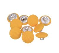 QUARKZMAN 10 Stück Knöpfe mit Stoffüberzug 12,5mm Runder Metallschaft Ösen Stoffknöpfe mit Stoff bezogen Nähknöpfe Vintage Ösenknöpfe für Anzüge Kleider Blusen Bastel DIY, Gelb