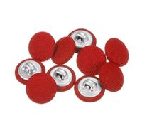 QUARKZMAN 10 Stück Knöpfe mit Stoffüberzug 12,5mm Runder Metallschaft Ösen Stoffknöpfe mit Stoff bezogen Nähknöpfe Vintage Ösenknöpfe für Anzüge Kleider Blusen Bastel DIY, Rot
