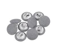 QUARKZMAN 10 Stück Knöpfe mit Stoffüberzug 12,5mm Runder Metallschaft Ösen Stoffknöpfe mit Stoff bezogen Nähknöpfe Vintage Ösenknöpfe für Anzüge Kleider Blusen Bastel DIY, Grau
