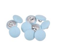 QUARKZMAN 10 Stück Knöpfe mit Stoffüberzug 12,5mm Runder Metallschaft Ösen Stoffknöpfe mit Stoff bezogen Nähknöpfe Vintage Ösenknöpfe für Anzüge Kleider Blusen Bastel DIY, Blau