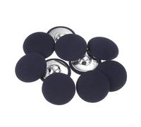QUARKZMAN 10 Stück Knöpfe mit Stoffüberzug 28mm Runder Metallschaft Ösen Stoffknöpfe mit Stoff bezogen Nähknöpfe Vintage Ösenknöpfe für Anzüge Kleider Blusen Bastel DIY, dunkelblau