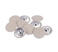 QUARKZMAN 10 Stück Knöpfe mit Stoffüberzug 28mm Runder Metallschaft Ösen Stoffknöpfe mit Stoff bezogen Nähknöpfe Vintage Ösenknöpfe für Anzüge Kleider Blusen Bastel DIY, Beige