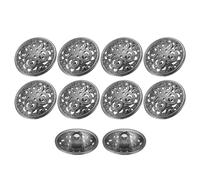 QUARKZMAN 10 Stück Knöpfe Schwarz Trachtenknöpfe 18mm Antik Flache Metallknöpfe mit Blumen Muster, Runde Aushöhlung Ösenknöpfe Vintage Buttons für Strick Dirndl Nähen Basteln Dekorationen