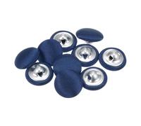 QUARKZMAN 10 Stück Mittelblau Knöpfe mit Stoffüberzug 12,5mm Satinstoff Bezogen Nähknöpfe Runde Bastelknöpfe Metallschaft Ösenknöpfe Vintage für Mantel Kleidung Jacke Blazer Anzüge DIY