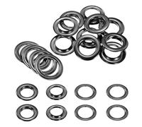 QUARKZMAN 10 Stück Ösen 30 mm Innen-Ø Messing Ösen Metallösen Rostfrei Planenösen Grommet Kit mit Unterlegscheiben Eyelets für Banner Leder Schuhe Handtaschen Vorhänge Bastel, Schwarz