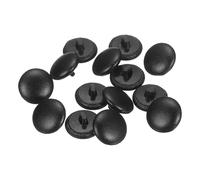 QUARKZMAN 10 Stück PU Lederbezogene Knöpfe 15mm Durchmesser Runde Plastikschaft Handwerk Ersatz Nähnägel Für Kleidung Dekoration DIY Zubehör Schwarz