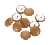 QUARKZMAN 10 Stück PU Lederbezogene Knöpfe 15mm Durchmesser Runde Plastikstiele Bastel Ersatz Nähnägel Für Kleidung Dekoration DIY Zubehör Orange