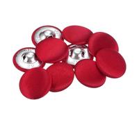 QUARKZMAN 10 Stück Rot Knöpfe mit Stoffüberzug 25mm Satinstoff Bezogen Nähknöpfe Runde Bastelknöpfe Metallschaft Ösenknöpfe Vintage für Mantel Kleidung Jacke Blazer Anzüge DIY