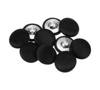QUARKZMAN 10 Stück Schwarz Knöpfe mit Stoffüberzug 20mm Satinstoff Bezogen Nähknöpfe Runde Bastelknöpfe Metallschaft Ösenknöpfe Vintage für Mantel Kleidung Jacke Blazer Anzüge DIY