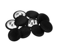 QUARKZMAN 10 Stück Schwarz Knöpfe mit Stoffüberzug 25mm Satinstoff Bezogen Nähknöpfe Runde Bastelknöpfe Metallschaft Ösenknöpfe Vintage für Mantel Kleidung Jacke Blazer Anzüge DIY