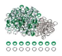 QUARKZMAN 100 Satz Runde Ösen Set, 6mm Loch Metallösen mit Unterlegscheiben für Planen Scrapbooking Schuhe Kleidung Leder Leinwand DIY Projekt Tasche (Cyan)