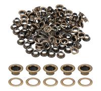 QUARKZMAN 100 Sets Ösen 4.5mm Messing Selbsttragende Ösen Metallösen Mit Unterlegscheiben Für Gürtel Schuhe Kleidung Perlenkerne DIY Projekt Bronze