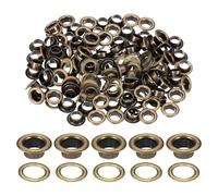 QUARKZMAN 100 Sets Ösen 5mm Messing Selbsttragende Ösen Metallösen Mit Unterlegscheiben Für Gürtel Schuhe Kleidung Perlenkerne DIY Projekt Bronze