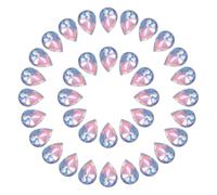 QUARKZMAN 100 STK 4 x 6mm Tränenförmige Strasssteine Spitze Rückseite Glas Strasssteine Kristallperlen Schmucksteine Für Basteln DIY Kleidung Schmuck Nähen Kunst Verzierungen Grau Blau