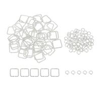 QUARKZMAN 100 Stück 4mm Offene Jump Rings Und Geprägte Jump Ring Kit Silber