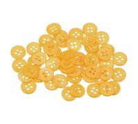 QUARKZMAN 100 Stück Gelb Knöpfe 11,5 mm Große Nähknöpfe 4 Löcher Harz Runde Bastelknöpfe Ersatzknöpfe für Mantel Kleidung Jacke Hemden Blazer DIY Handwerk Scrapbooking Dekoration
