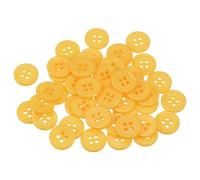 QUARKZMAN 100 Stück Gelb Knöpfe 12,5 mm Große Nähknöpfe 4 Löcher Harz Runde Bastelknöpfe Ersatzknöpfe für Mantel Kleidung Jacke Hemden Blazer DIY Handwerk Scrapbooking Dekoration