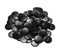 QUARKZMAN 100 Stück Knöpfe Schwarz Bastelknöpfe 23mm Blütenform, Harzknöpfe 2-Loch Nähknöpfe Buttons zum Nähen für Kleider Hemden Blusen Jeans Hosen Jacken Mantel DIY Handwerk Dekorieren