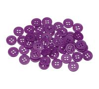 QUARKZMAN 100 Stück Lila Knöpfe 12,5 mm Große Nähknöpfe 4 Löcher Harz Runde Bastelknöpfe Ersatzknöpfe für Mantel Kleidung Jacke Hemden Blazer DIY Handwerk Scrapbooking Dekoration