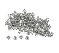 QUARKZMAN 100 Stück Ösen Set, 2mm Loch Tüllen Metallösen winzige Öse für Schuhe Kleidung Gürtel Tasche DIY-Projekt Planen (Silberton)