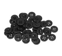 QUARKZMAN 100 Stück Schwarz Knöpfe 15 mm Große Nähknöpfe 4 Löcher Harz Runde Bastelknöpfe Ersatzknöpfe für Mantel Kleidung Jacke Hemden Blazer DIY Handwerk Scrapbooking Dekoration