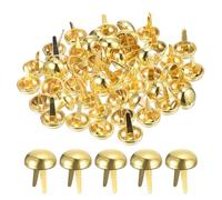 QUARKZMAN 100 Stück Taschenfüße Stud Spike Nieten für Leder, 15mm Bodennägel für Taschen Runde Taschennieten Taschenboden Ledernieten für Handtasche Geldbörse Kleidung, Gold
