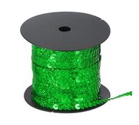 QUARKZMAN 100 Yard Flacher Strassstreifen 6mm Pailletten Strassband Rolle Glitzer Flacher Strassstreifen Für Bastelarbeiten Verzierungen Nähen Kostümzubehör Laser Dunkelgrün
