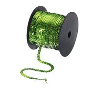 QUARKZMAN 100 Yards Flach Pailletten Streifen 6mm Laser Pailletten Stoff Paillette Dreieck Pailletten Trimmen für Handwerk Basteln Pailletten Fransen Nähen Klingeln Hell Grün